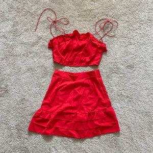 Matching skirt and crop top set